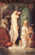 Theodore Chasseriau Young woman coming out of the bath oil painting artist